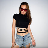 Women’s Black Short Sleeve Crop Top