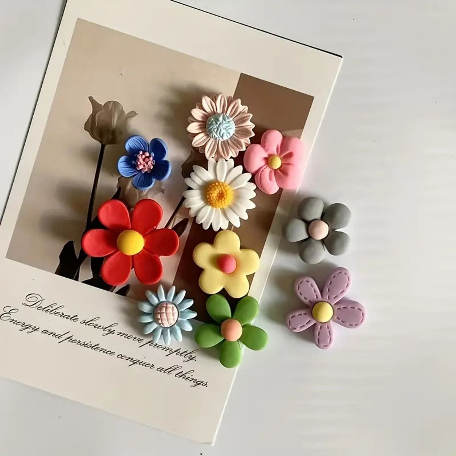 10-Piece Colorful Kawaii Flower Fridge Magnets