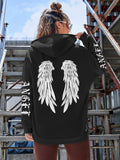 Beautiful Angel Wings Printed Hoodie for Women