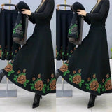 Women’s Floral Embroidered Knit Maxi Skirt