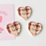 Cute Plaid Heart Shaped Button for DIY Sewing Projects