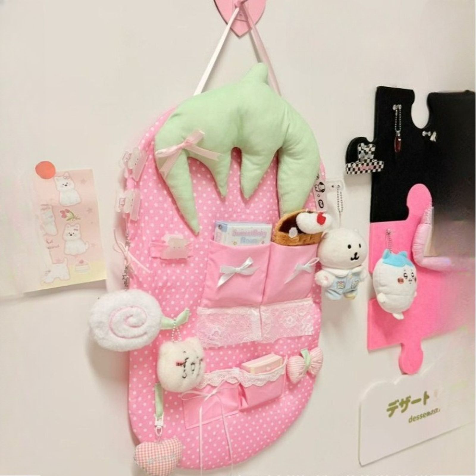 Cute Wall-Mounted Cartoon Headboard Storage Bag
