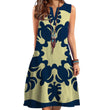V-neck Sleeveless Printed Medium Length Dress