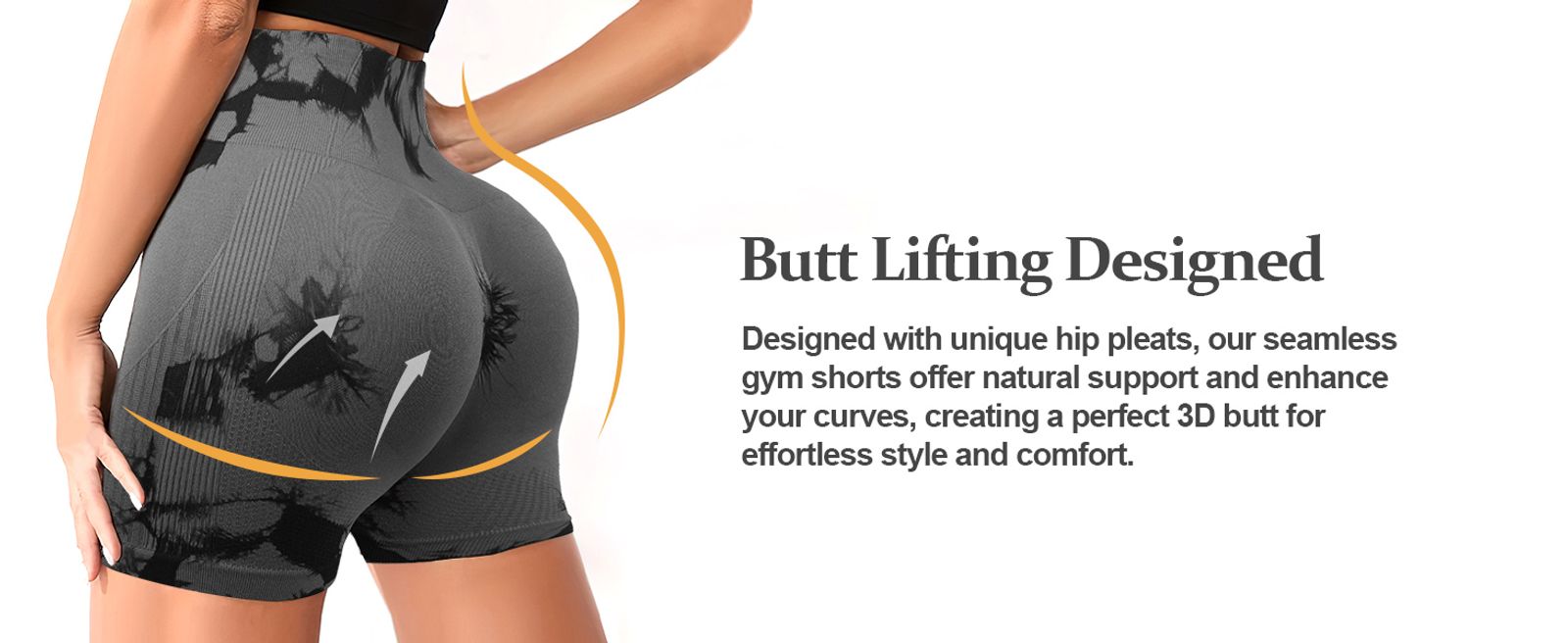 2pcs Women's High-Waist Tie-Dye Yoga Shorts