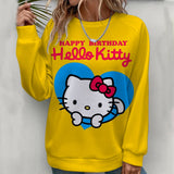 Hello Kitty Women's Hoodie - Fashionable Round Neck Sweatshirt