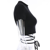 Women’s Black Short Sleeve Crop Top