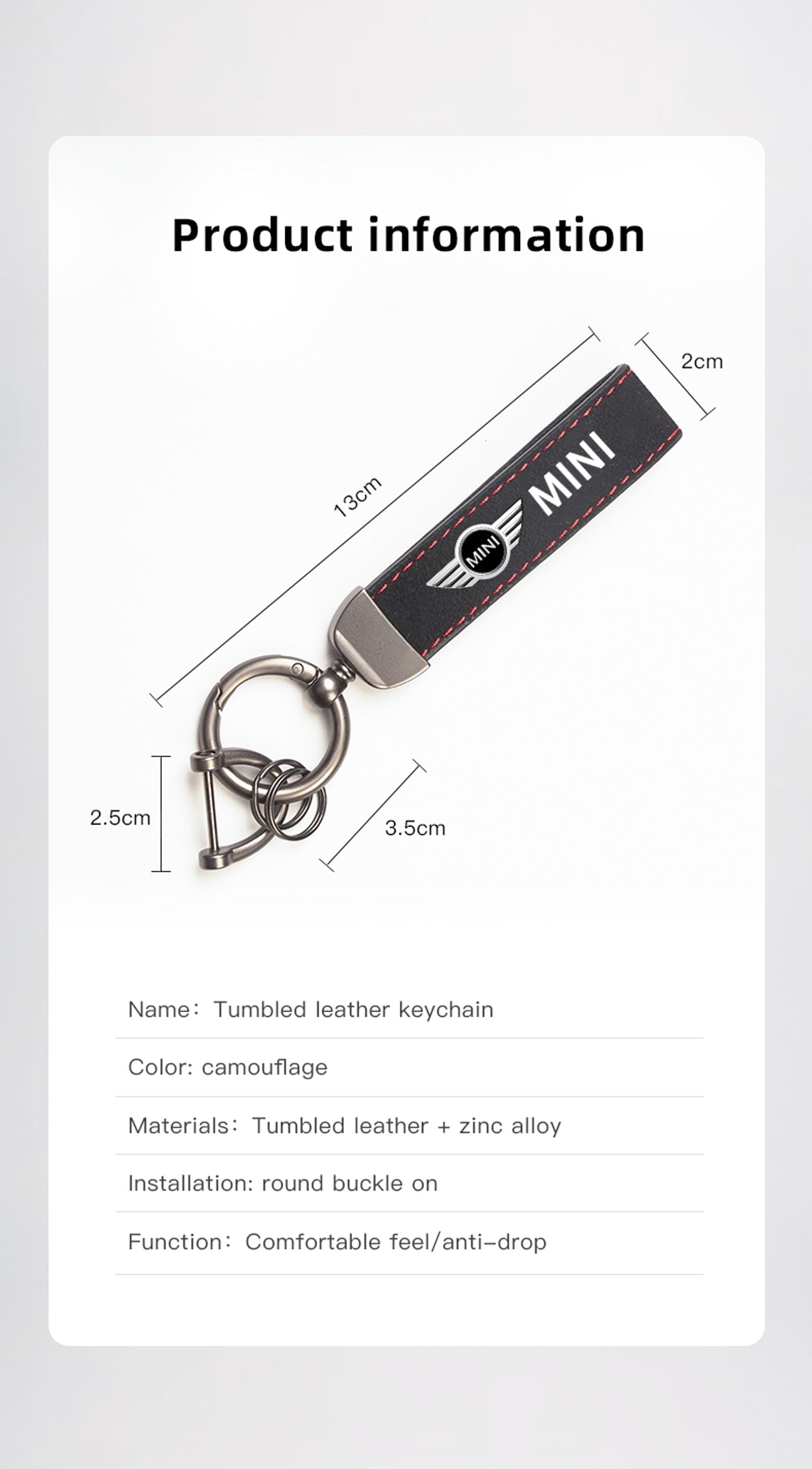 Suede Keychain Ring for MINI Cooper