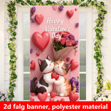 Valentine's Day Roses and Cat Banner for Weddings and Parties