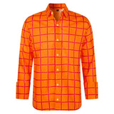 Men's Casual Long Sleeve Plaid Shirt - 3D Printed Unisex Top