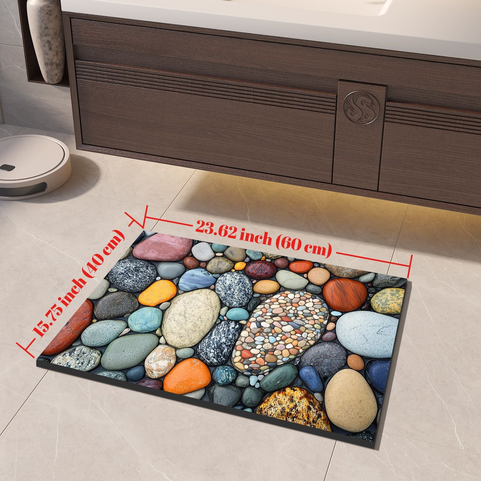 Stone Design Diatomite Bath Mat - Non-Slip & Quick Dry