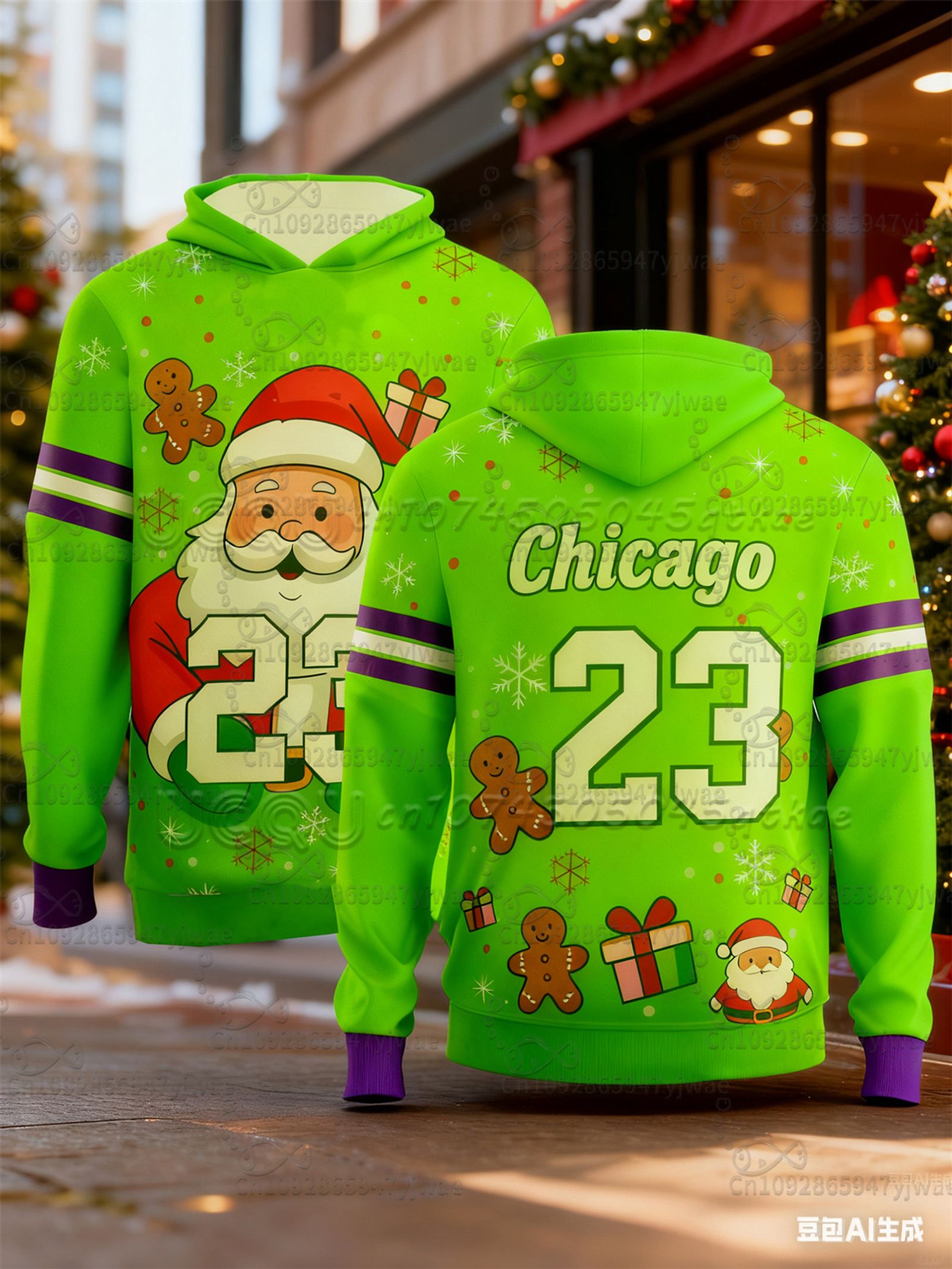 Christmas Letter Printed Hoodie for Women