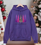 Merry Christmas Tree Print Hoodie for Men