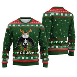 Stylish Cow with Reindeer Antlers Christmas Hoodie