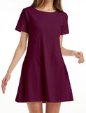 Women’s Vintage Casual Short Sleeve T-Shirt Dress