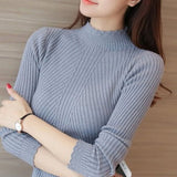 Autumn Women's Mock Neck Ruffle Sweater
