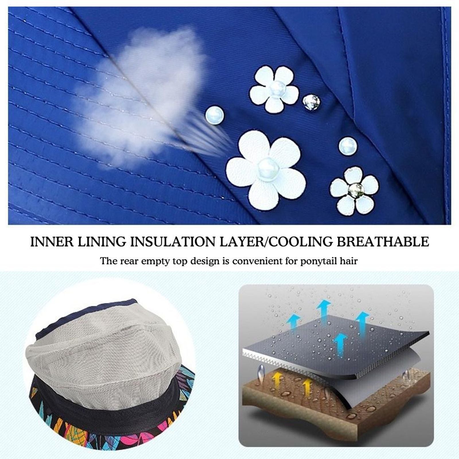 Womens Summer Wide Brim Foldable Sun Hat - Anti-UV Visor