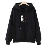 Women's Casual Cat Pattern Hoodie - Autumn 2024