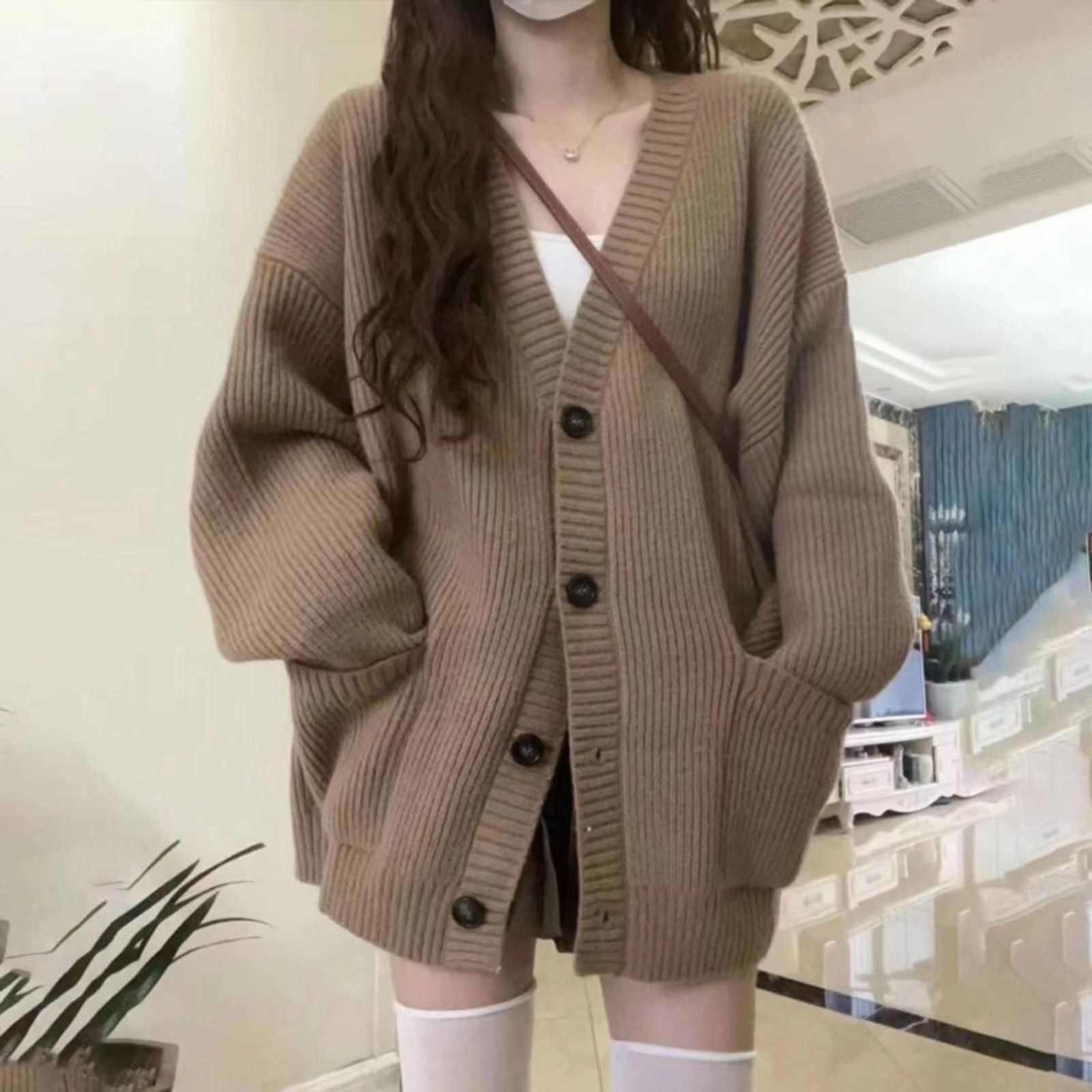 Women’s Long Sleeve V-neck Cardigan Sweater