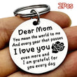 Stainless Steel 'Dear Mom I Love You' Keychain