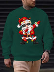 Men's Christmas Sweater with Santa Riding a Motorcycle