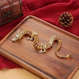 Majestic 3D Golden Dragon Statue with Movable Limbs