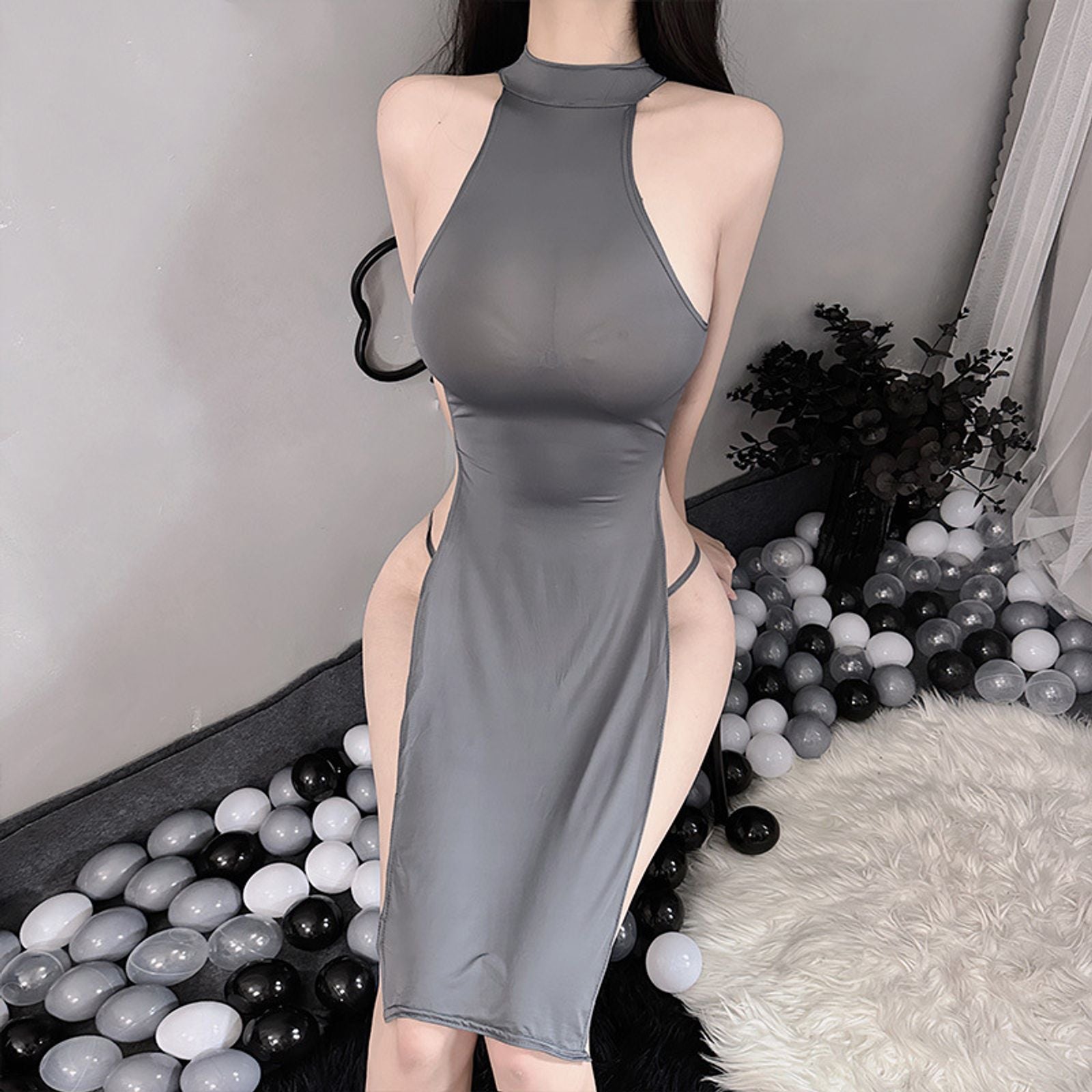 Women's High Split Backless Cheongsam Dress