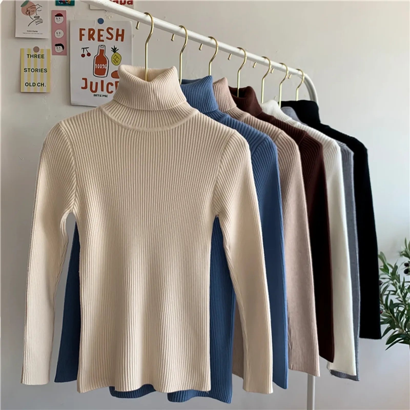 Women's Warm Turtleneck Jumper Sweater