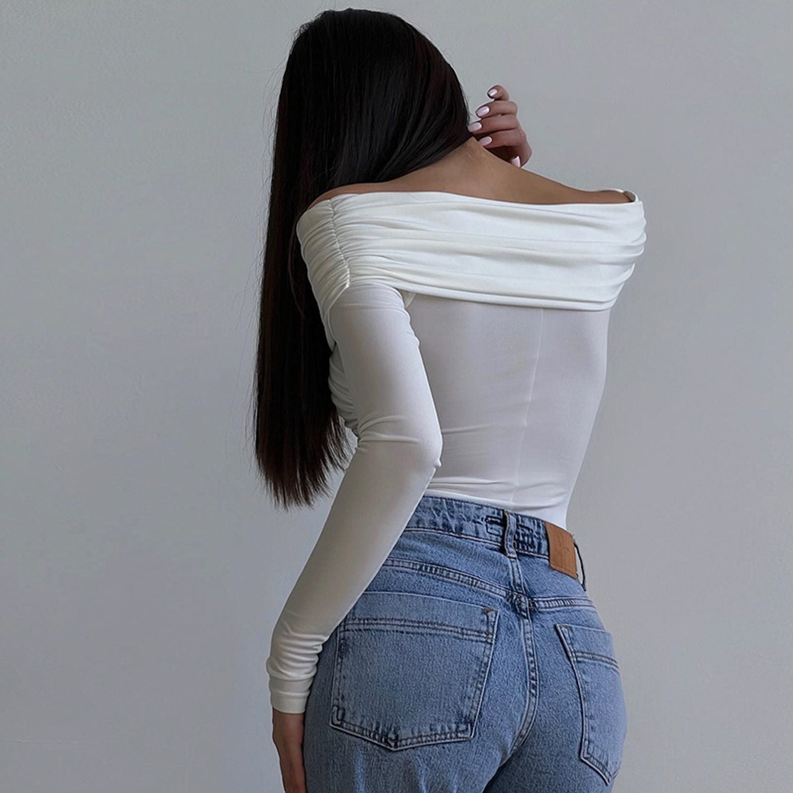 Women's Long Sleeve Crossed Bodysuit
