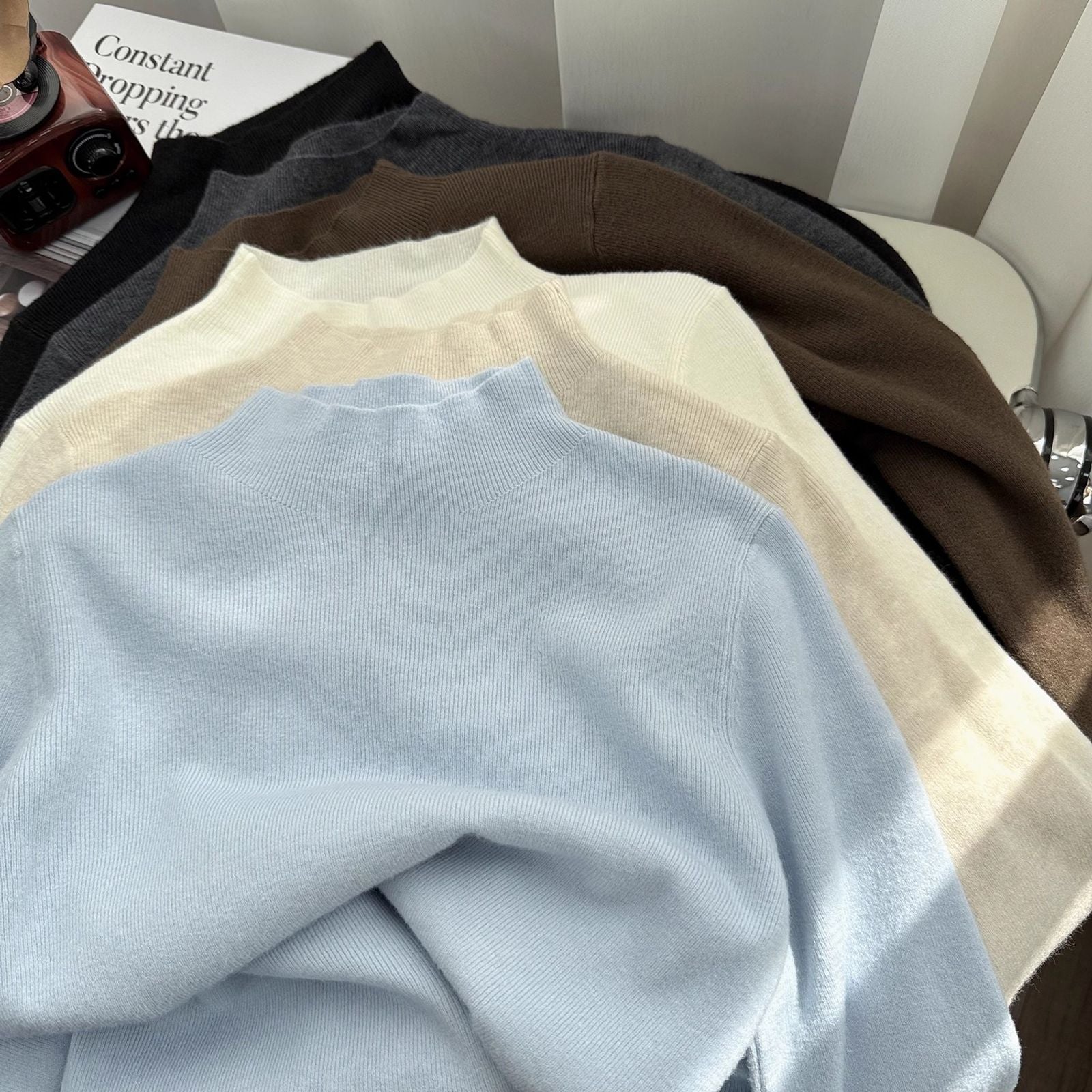 Solid Slim Turtleneck Sweater for Women