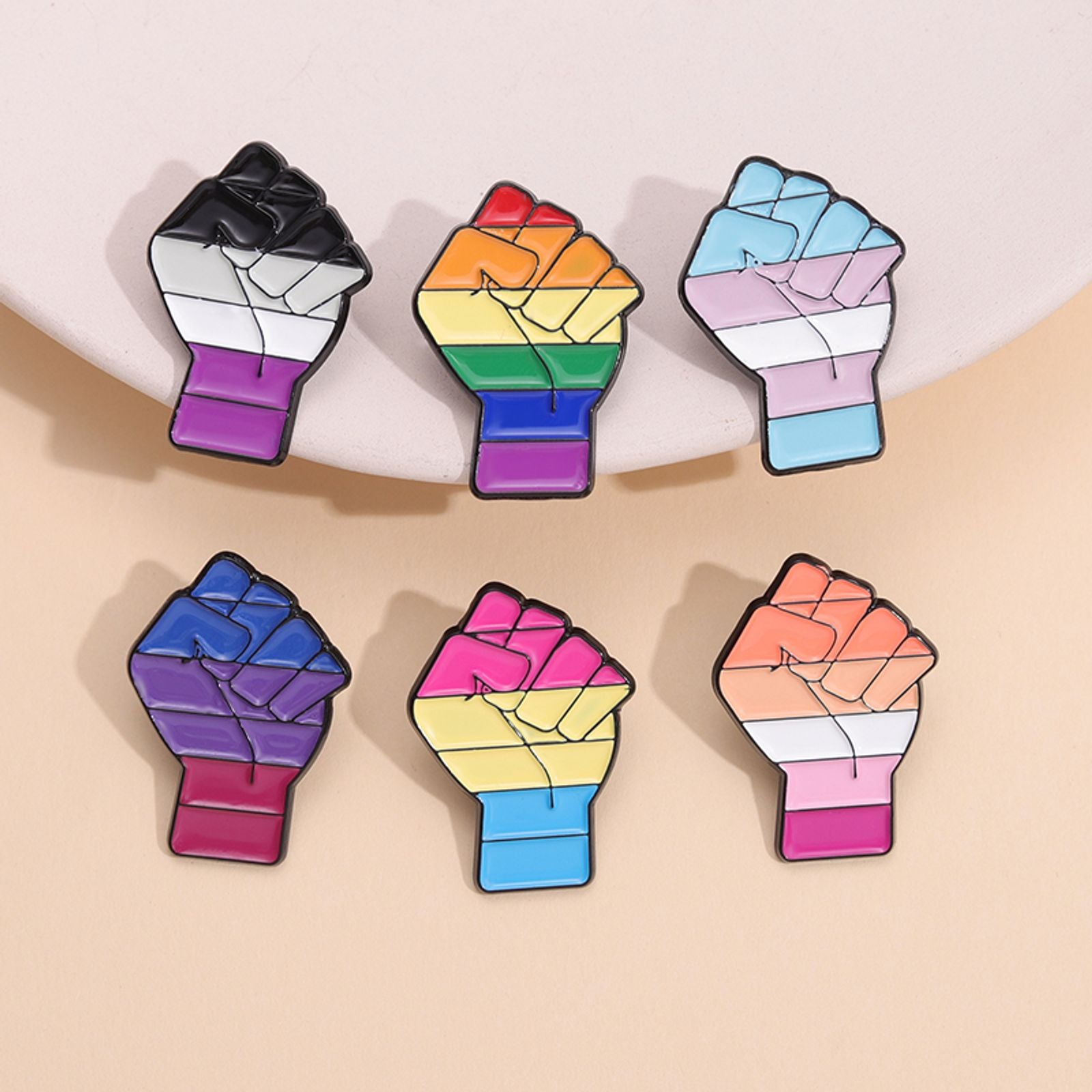 Female Power Fist Enamel Pins - Pride Jewelry for Lovers