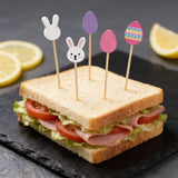 100pcs Bunny Egg Bamboo Skewers for Kids' Easter Parties