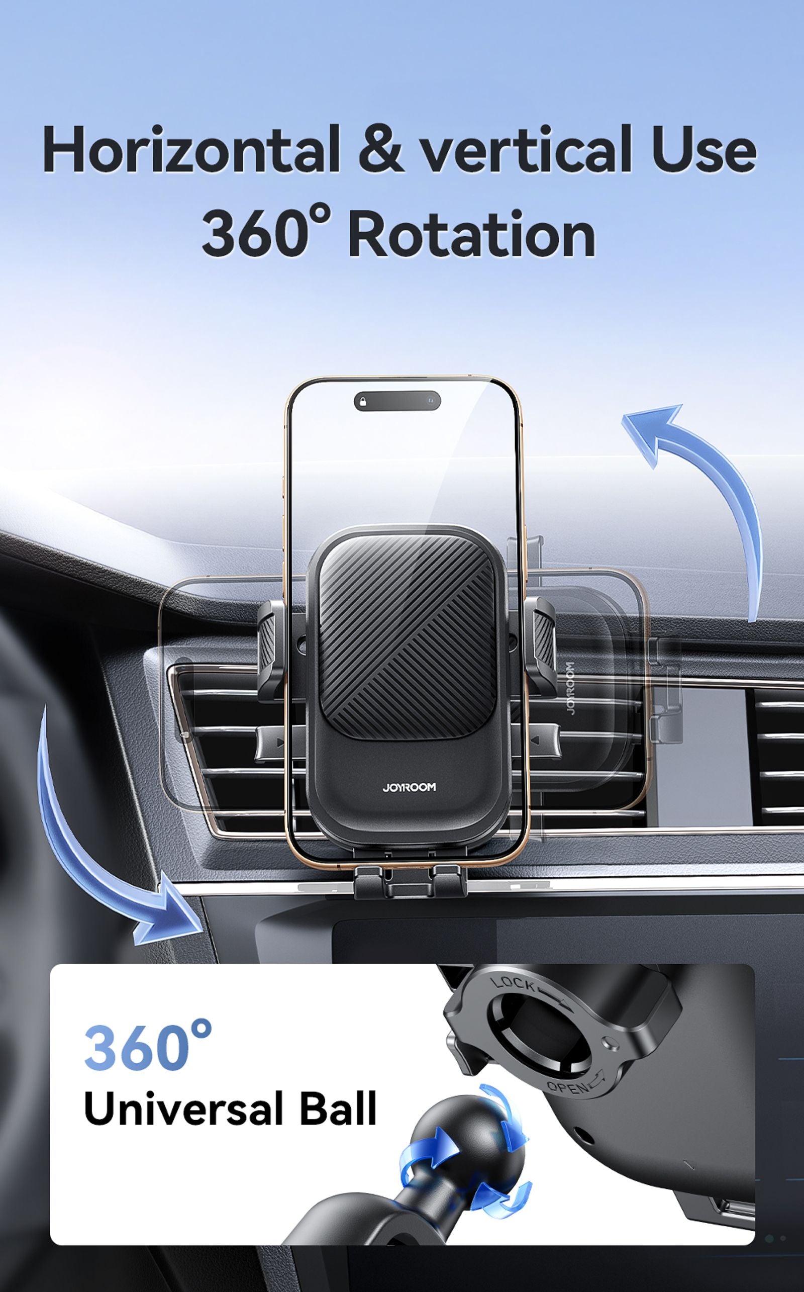 Universal Car Air Vent Phone Holder Mount - 360 Rotation