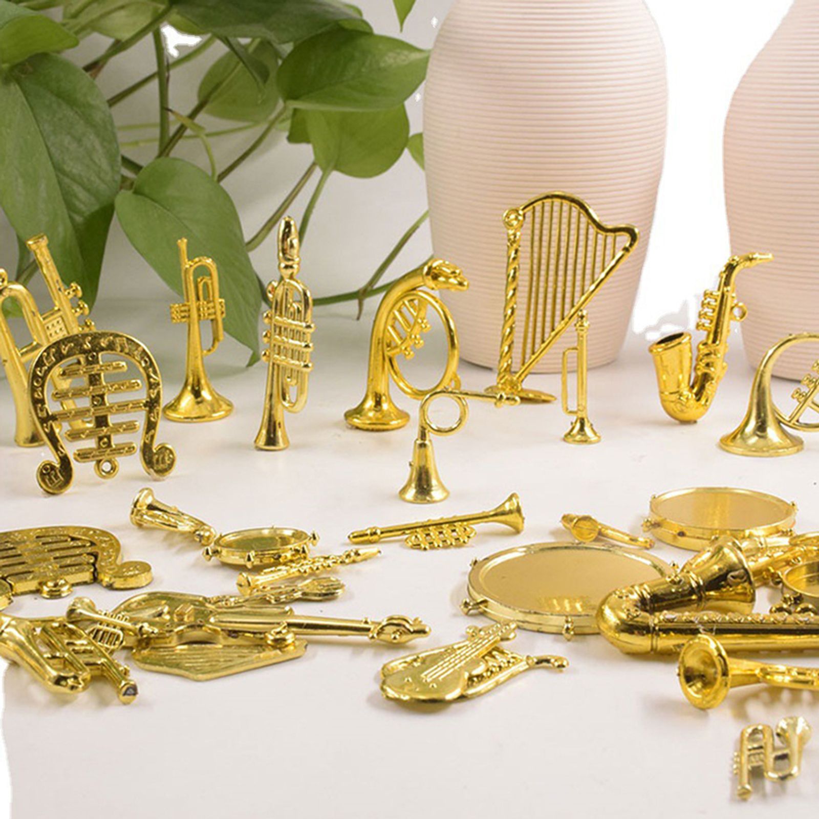 Random Mixed Style Mini Gold Musical Instrument Ornaments