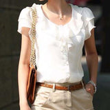Women’s White Long Sleeve Office Blouse