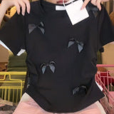 Elegant Ballet Bowknot T-Shirt for Women