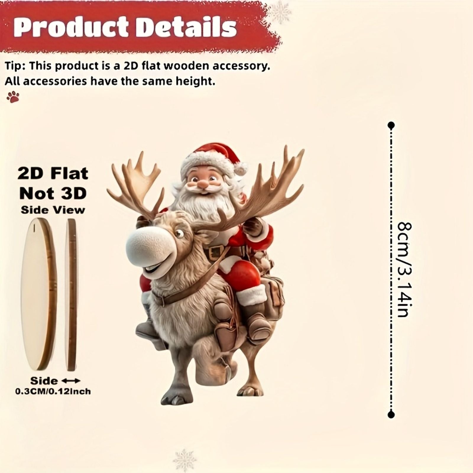 12-Piece Wooden Santa Claus Ornament Set