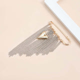Fashion Metal Heart Tassel Brooch with Pearl and Star Details