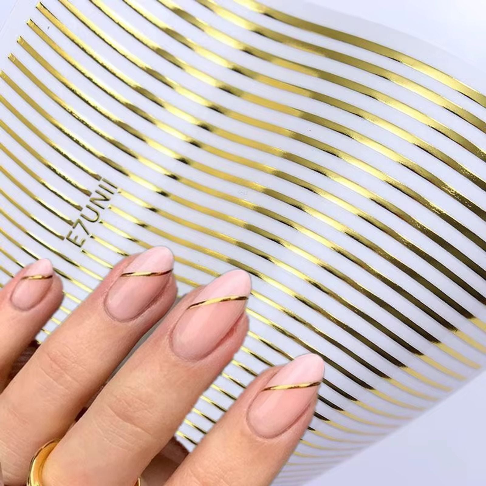 Luxury 3D Gold & Silver Stripe Nail Art Stickers