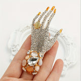 Elegant Rhinestone Hand Brooch for Women