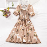 Spring Summer Chiffon A-line Dress for Women