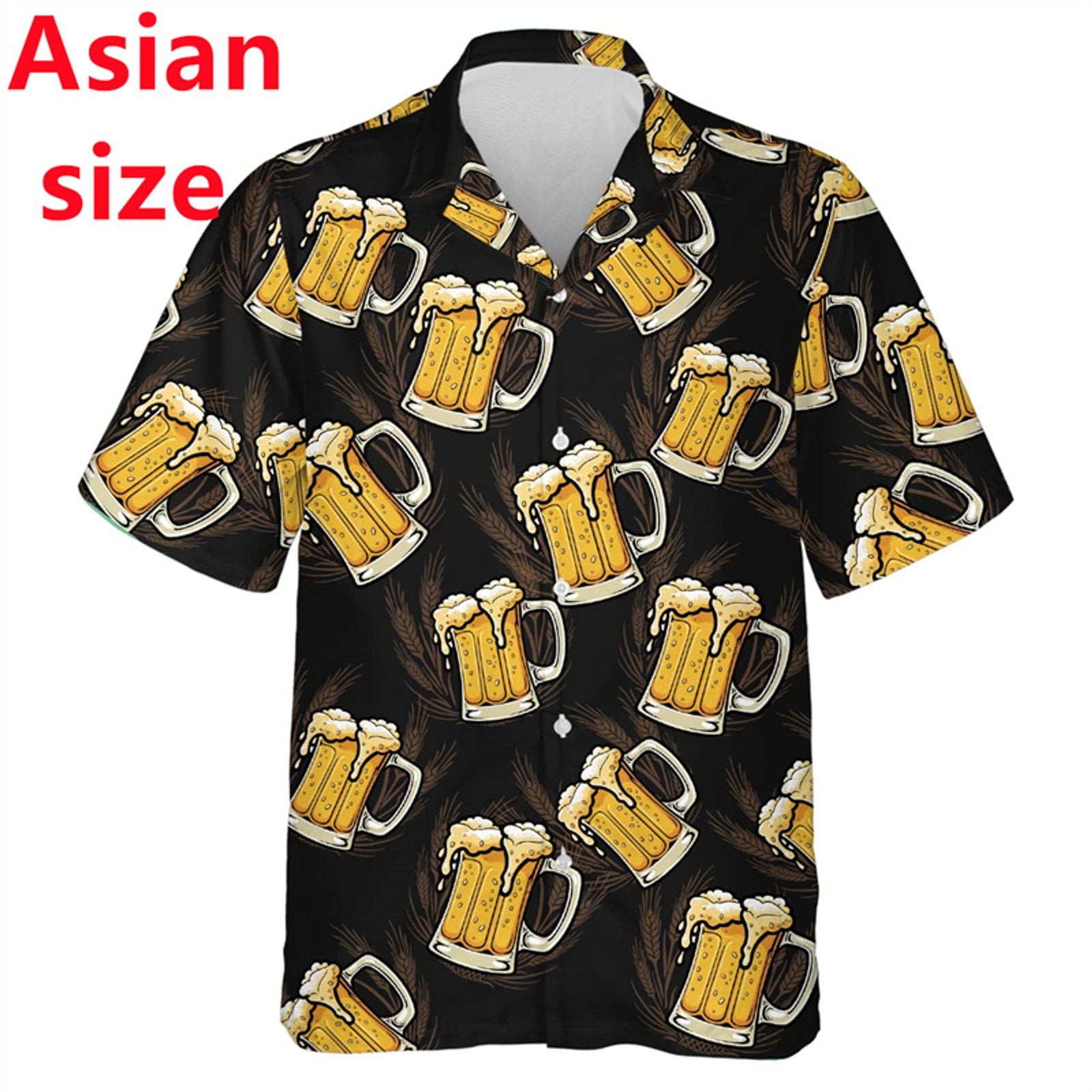 Men's Hawaiian Aloha Beach Shirt - Short Sleeve Beer Lovers