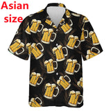 Men's Hawaiian Aloha Beach Shirt - Short Sleeve Beer Lovers