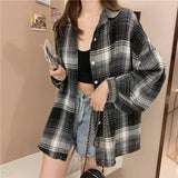 Women’s Vintage Plaid Long Sleeve Shirt