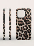 Leopard Print PU Leather Shock-Proof Phone Case for iPhone