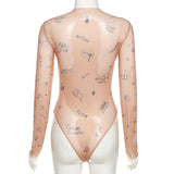 Long-Sleeved Bodysuit for Women - Slim Fit Party Wear