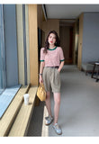 Women's Summer Stripe Knitted Round Collar T-Shirt