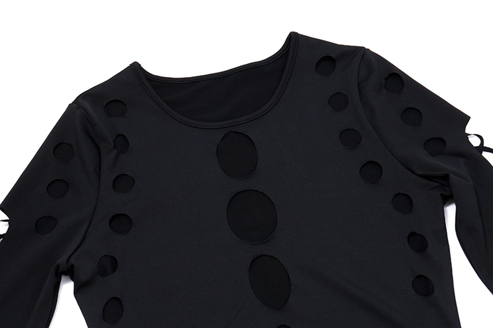 Xeemilo Dot Hollow Out Long Sleeve Bodysuit