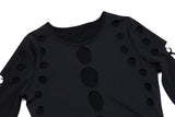 Xeemilo Dot Hollow Out Long Sleeve Bodysuit