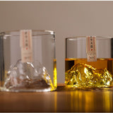 Japanese Glass Mt. Fuji Teacup - Heat-Resistant Retro Design