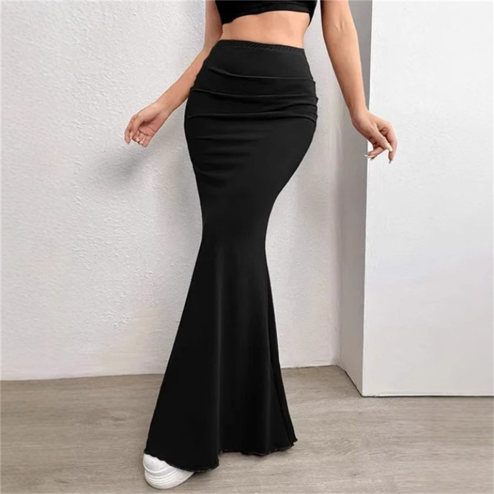Women’s Solid Slim Fishtail Skirt - Elegant & Casual Dress